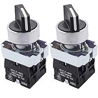 Algopix Similar Product 15 - TWTADE  2Pcs 22mm Selector Switch 2 NO