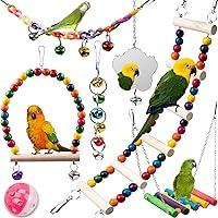 Algopix Similar Product 17 - Bird Toys for Parakeets 7Pcs Wood