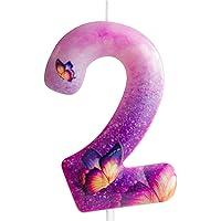 Algopix Similar Product 2 - Cxryrzhe 2nd Birthday Candle Butterfly