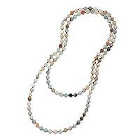 Algopix Similar Product 13 - Long Beaded Necklace 8mm Gemstone