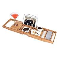 Algopix Similar Product 9 - Utoplike Bamboo Bathtub Caddy Tray Bath