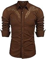 Algopix Similar Product 3 - COOFANDY Mens Red Cowboy Shirts Long