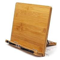 Algopix Similar Product 3 - wishacc Bamboo Book Stand Adjustable