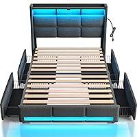 Algopix Similar Product 1 - Rolanstar Twin Size Bed Frame with LED
