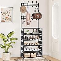 Algopix Similar Product 14 - Coat Rack with Shoe Storage  Hall Tree