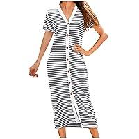 Algopix Similar Product 19 - AGWOLF Casual Dresses for Women Striped