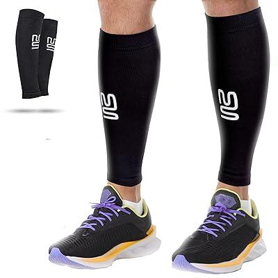 Black : Leg Compression Sleeve Pair for Women Men - Calf Shin