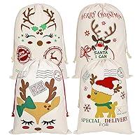 Algopix Similar Product 1 - PIXHOTUL 4 Pack Santa Sacks Cotton