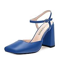 Algopix Similar Product 7 - WAYDERNS Royal Blue Slingback Heels for