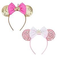 Algopix Similar Product 13 - AQOKKA 2 Pcs Sequin Mouse Ears