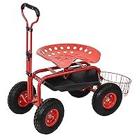 Algopix Similar Product 15 - Sunnydaze Garden Seat with Wheels 