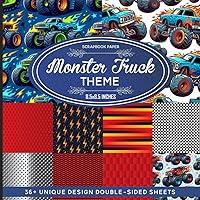 Algopix Similar Product 9 - Monster Truck Theme Scrapbook Paper