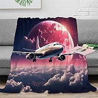 Algopix Similar Product 2 - Airplane Flannel Blanket Throw Bedding