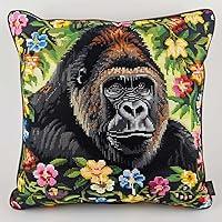 Algopix Similar Product 20 - Latch Hook Pillow Kit Gorilla Animal