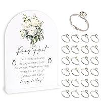 Algopix Similar Product 15 - White Rose Bridal Shower Party Ring