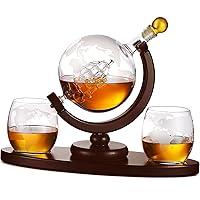Algopix Similar Product 3 - Whiskey Decanter Globe Set with 2