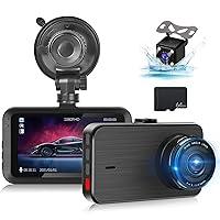 Algopix Similar Product 2 - Dash Cam Front and Rear  3 inch IPS