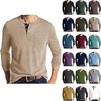 Algopix Similar Product 13 - Mens Henley Shirt Lightweight