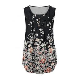 Best Deal for Women's Bra Tops Fashion Printed Pleated Sleeveless Casual