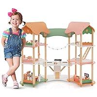 Algopix Similar Product 11 - Costzon Wooden Dollhouse for Kids