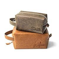 Algopix Similar Product 17 - Personalized Leather Toiletry Bag for