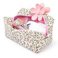 Algopix Similar Product 18 - SOIDRAM Quilted Makeup Bag Floral