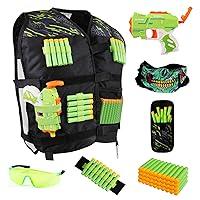 Algopix Similar Product 17 - Kids Tactical Vest with Blaster  Green