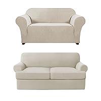 Algopix Similar Product 1 - PrinceDeco Stretch Loveseat Sofa Cover