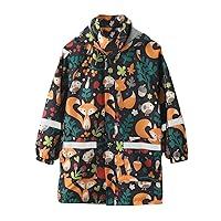 Algopix Similar Product 15 - Qfajcp Girls Hooded Raincoat Print Rain