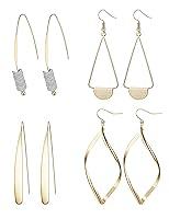 Algopix Similar Product 16 - Hanpabum 4 Pairs Curved Threader Dangle