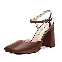 Algopix Similar Product 9 - WAYDERNS Dark Brown Slingback Heels for