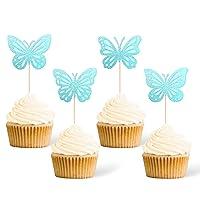 Algopix Similar Product 8 - Gexolenu 24 Pcs Butterfly Cupcake