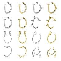 Algopix Similar Product 4 - Longita Fake Nose Ring for Women Gold D