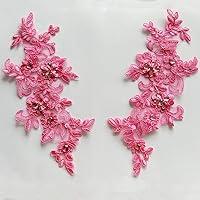 Algopix Similar Product 20 - Handsewing Beads lace Applique one Pair
