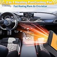 rainyanunite Car Heater 24V Portable Car Heater Windshield Defogger and Defroster 200W Fast Heating and Cooling Fans,with 360 Degree Rotary Base & Handle to