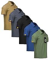 Algopix Similar Product 5 - ZITY 5 Pack Mens Polo Shirt Short