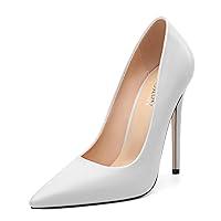 Algopix Similar Product 19 - KUOARN White Heels for Women Stiletto