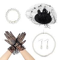 Algopix Similar Product 3 - Heliltd 5Pcs Lace Fascinators for Women