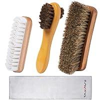 Algopix Similar Product 2 - TAKAVU Shoe Shine Brushes Kit 4PCS 