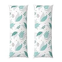 Algopix Similar Product 5 - Body Pillow Cover  Leaf Print Green