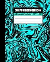 Algopix Similar Product 19 - Cyan Composition Notebook Wide Ruled