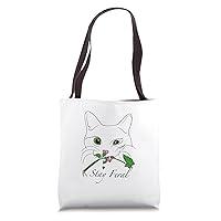 Algopix Similar Product 4 - Funny Cat Stay Feral Tote Bag