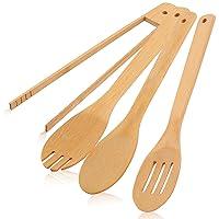 Algopix Similar Product 11 - 4PCS Wooden Bamboo Cooking Utensils 