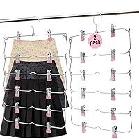 Algopix Similar Product 7 - Skirt Pants Hangers with Clips6Tier