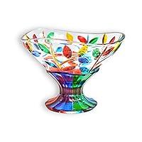 Algopix Similar Product 6 - Murano Glass Flowervine Pattern Compote