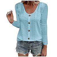 Algopix Similar Product 13 - Eyelet Tops for Women Plus Size Plain