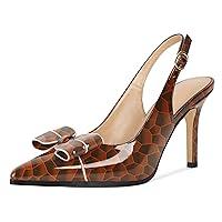 Algopix Similar Product 11 - SAMMITOP Womens Bow Heels Slingback