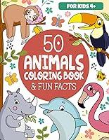 Algopix Similar Product 5 - 50 Animals Coloring Book  Fun Facts