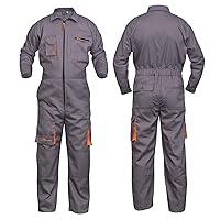 Algopix Similar Product 15 - Grey Work Wear Mens Overalls Boiler