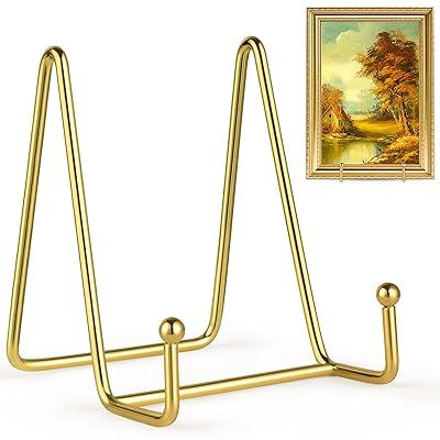 Plate Holder Easel Display Stand - 8 inch Metal Plate Stands for Display -  Tabletop Picture Stand - Gold Iron Easels for Display Pictures | Photo